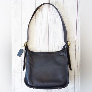 Vintage Black Leather Coach Legacy Zip Shoulder Crosbody Bag 9966